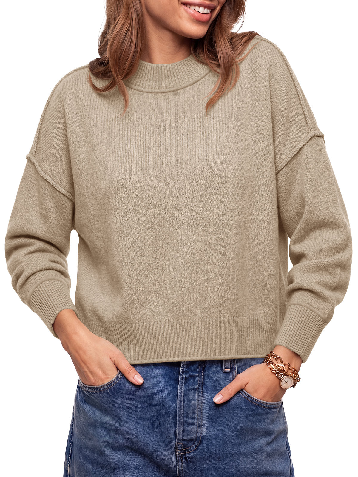 usvara Womens Cropped Knit Tops
