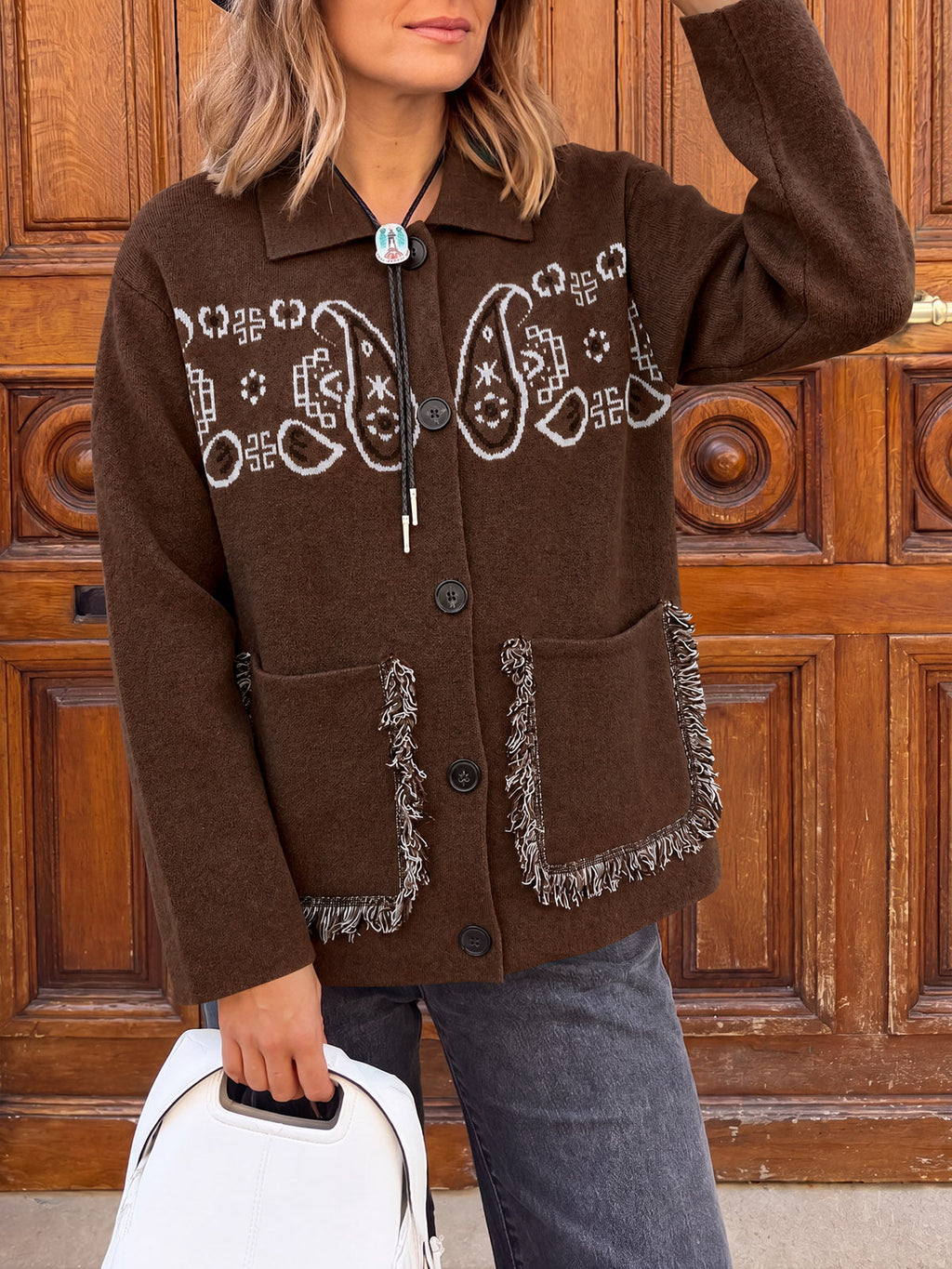 usvara Womens Boho Fringe Cardigan