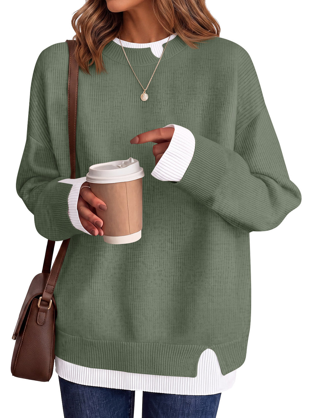 usvara Womens Fall Crewneck Pullover Sweater
