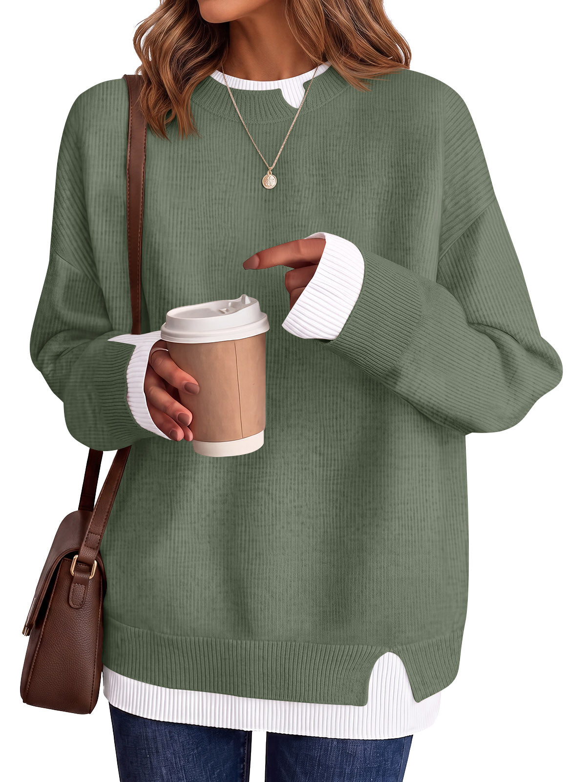 usvara Womens Fall Crewneck Pullover Sweater