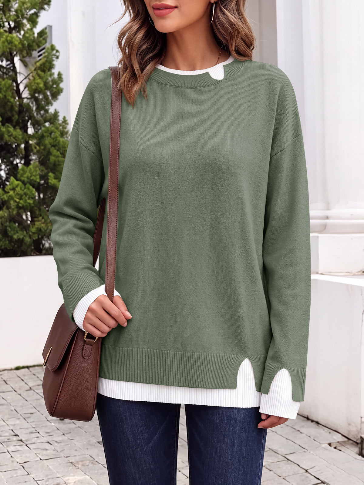 usvara Womens Fall Crewneck Pullover Sweater