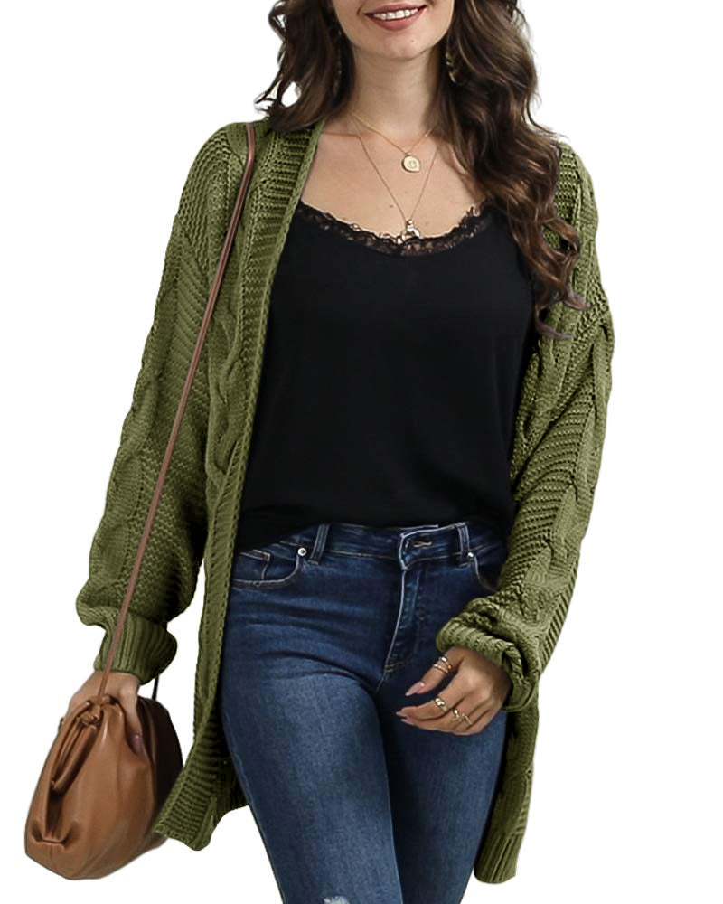 usvara Women Oversized Chunky Cable Knit Cardigan