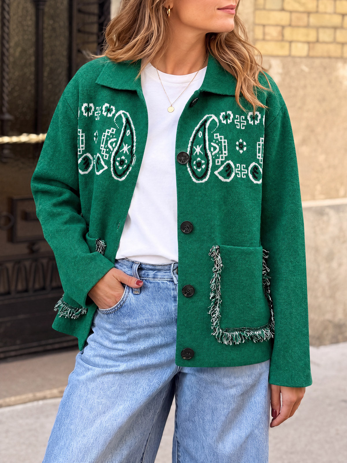 usvara Womens Boho Fringe Cardigan