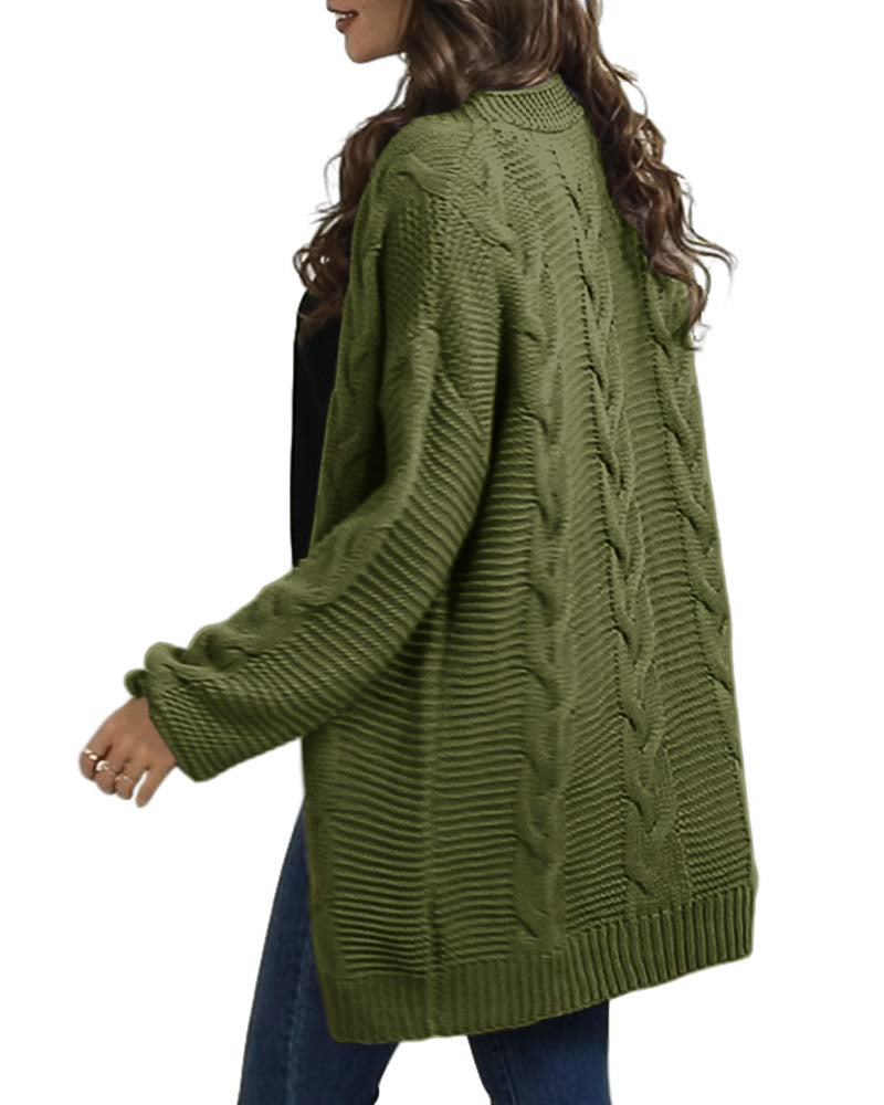 usvara Women Oversized Chunky Cable Knit Cardigan