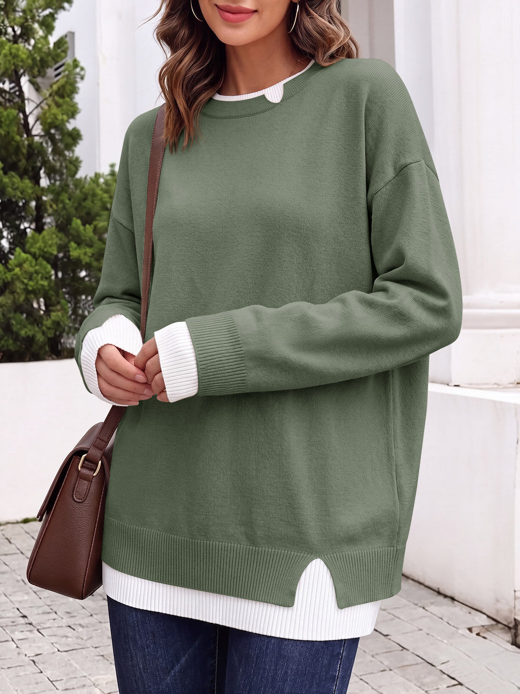 usvara Womens Fall Crewneck Pullover Sweater