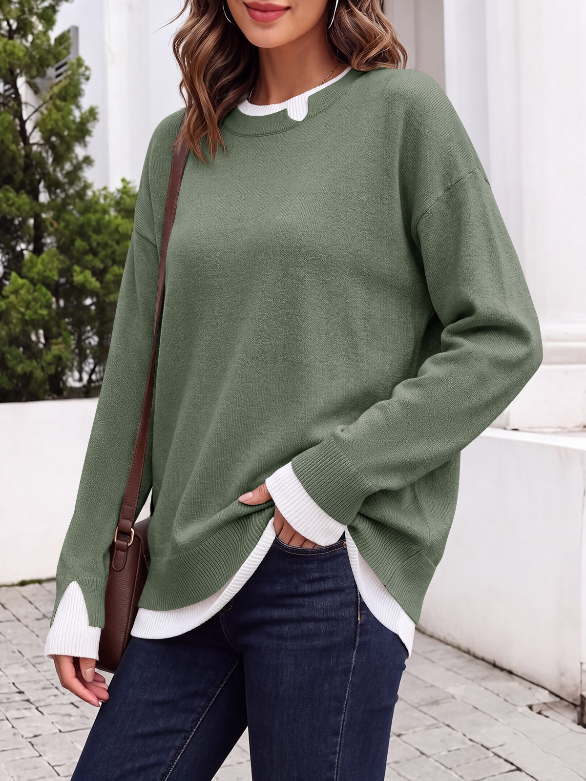 usvara Womens Fall Crewneck Pullover Sweater