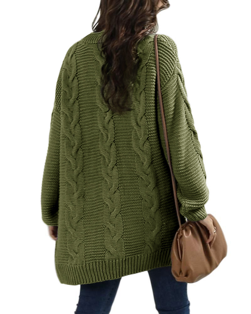 usvara Women Oversized Chunky Cable Knit Cardigan