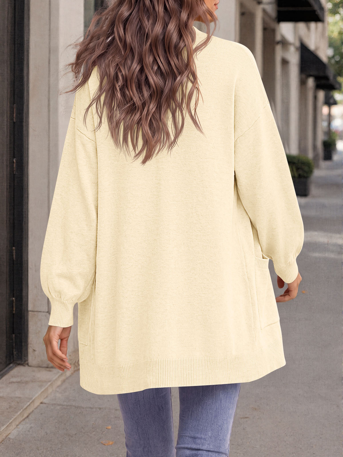 usvara Womens Oversized V Neck  Cardigan