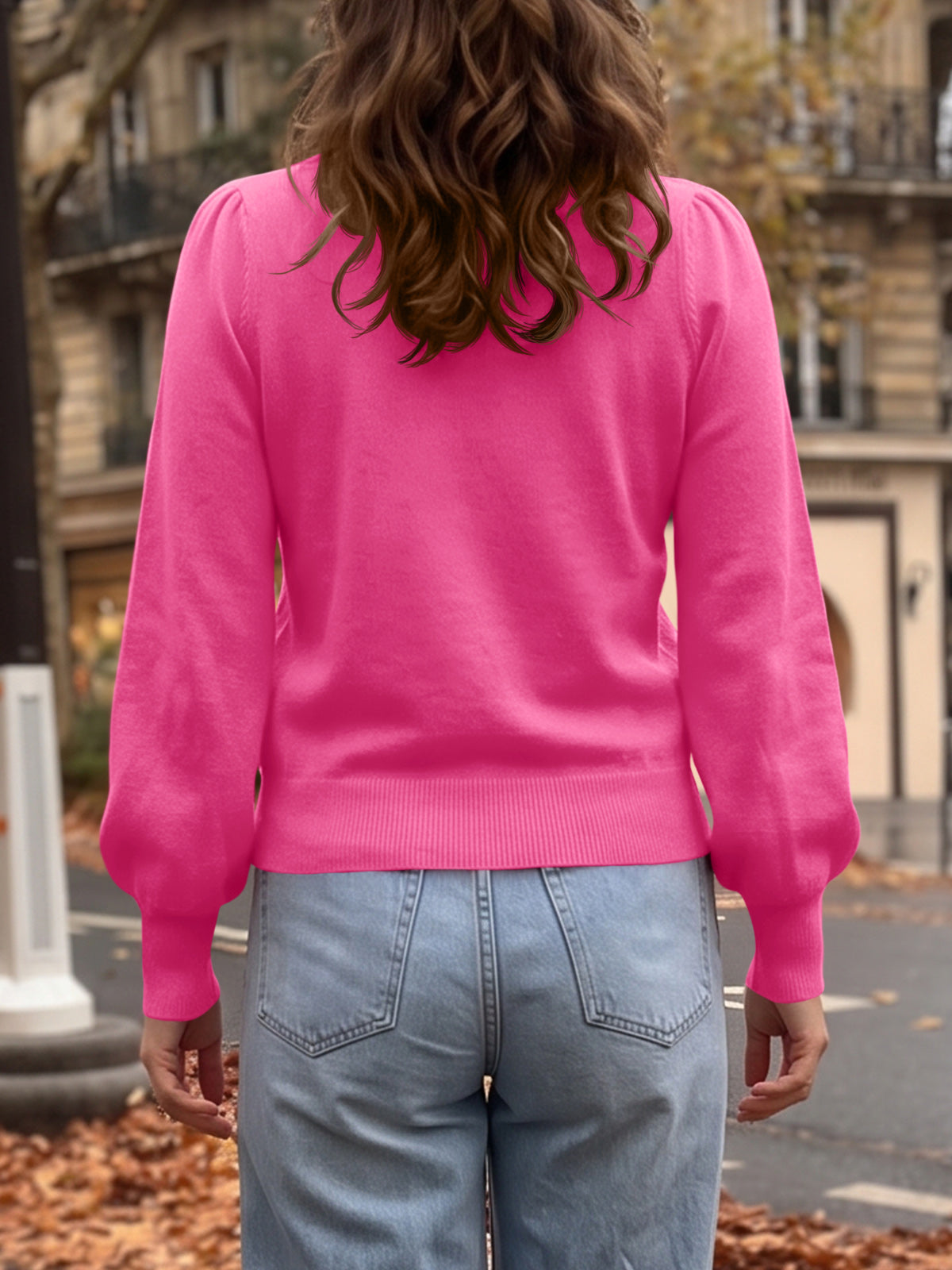 usvara Women V Neck Bow Knit Cardigan