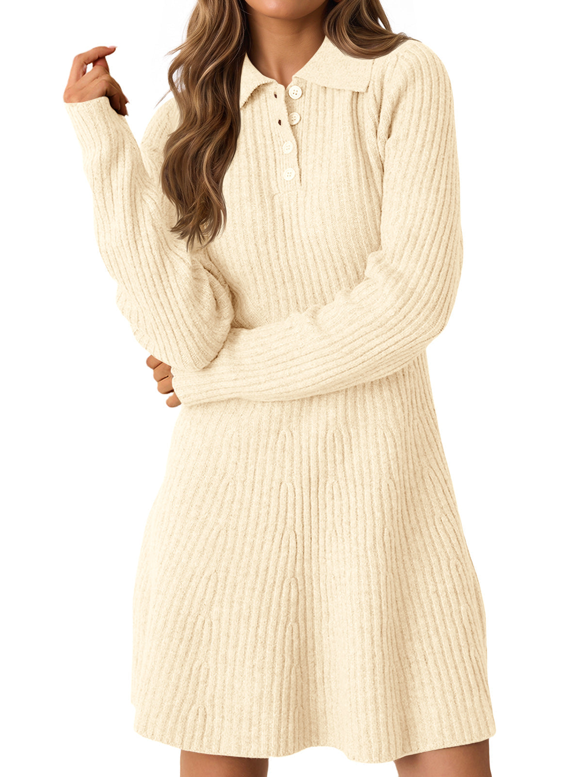 usvara Womens Ribbed Knit Sweater Dress