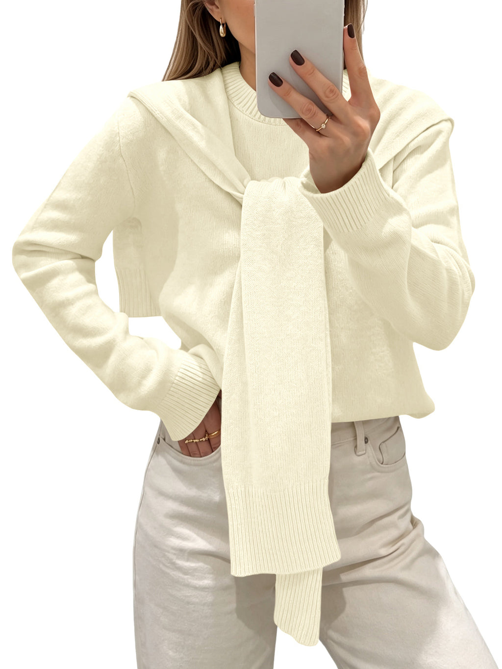 usvara Women Crew Neck Pullover Sweaters