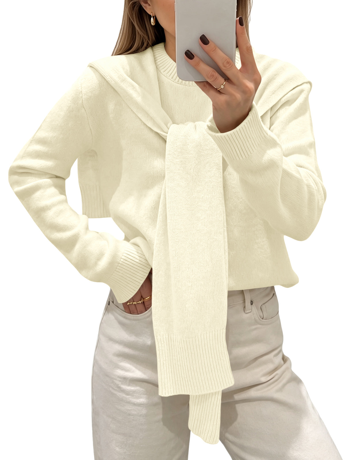 usvara Women Crew Neck Pullover Sweaters