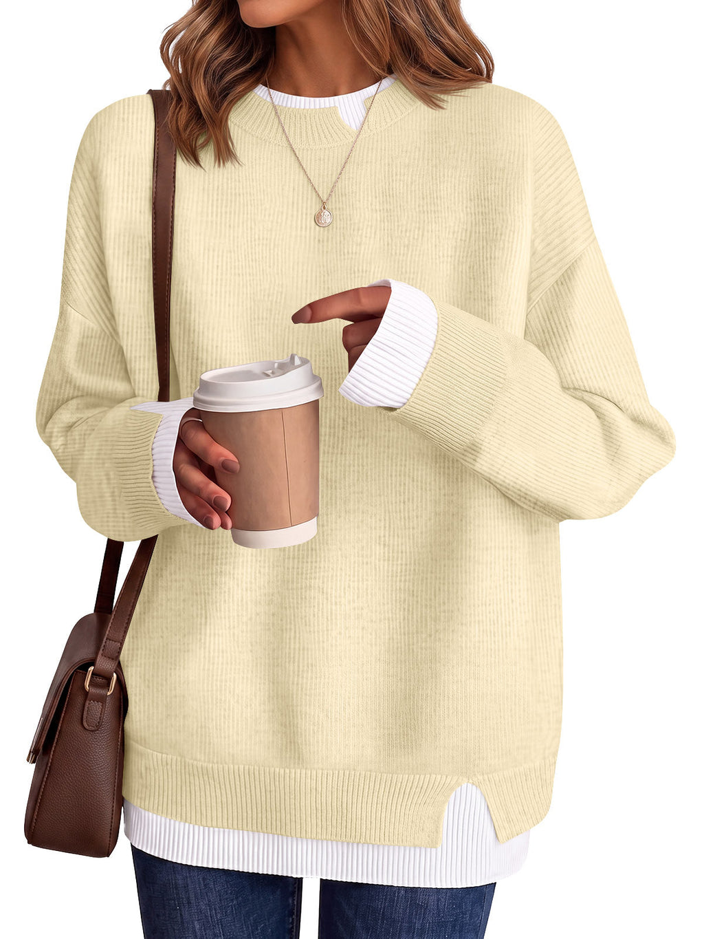 usvara Womens Fall Crewneck Pullover Sweater