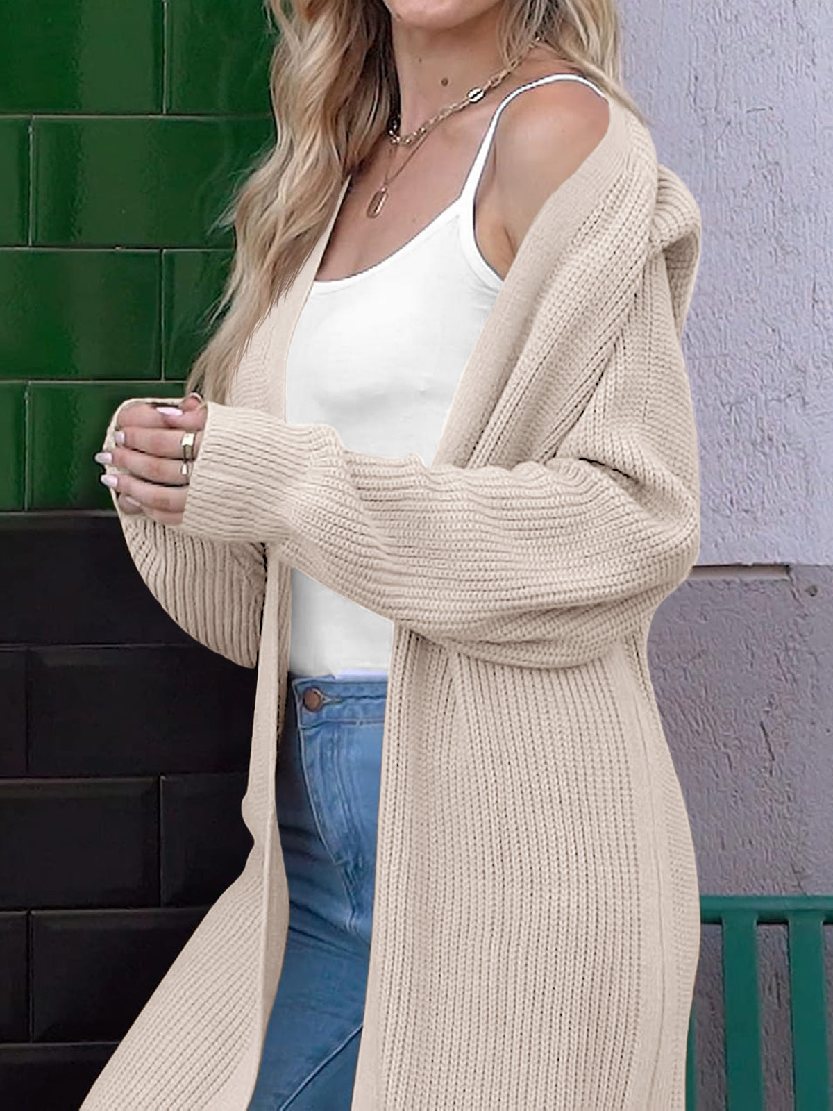 usvara Women Open Front Knit Cardigan