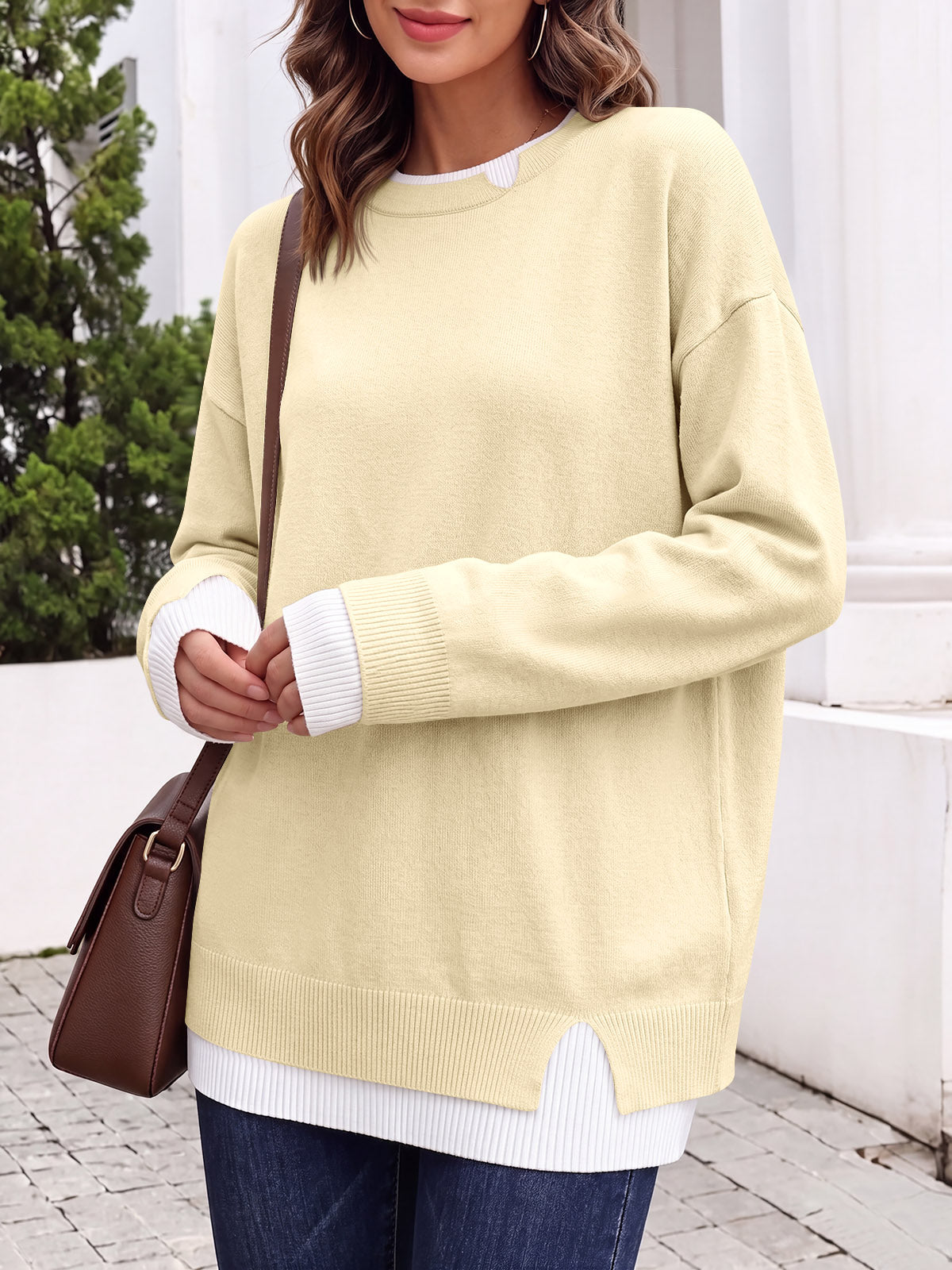 usvara Womens Fall Crewneck Pullover Sweater