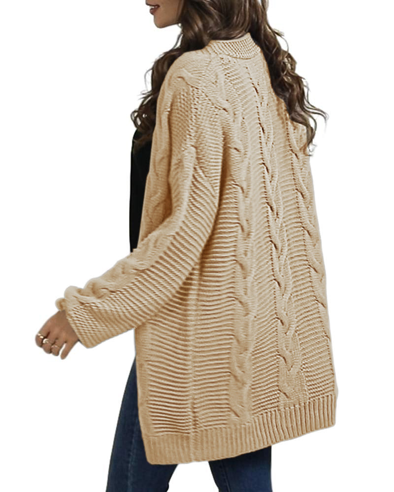 usvara Women Oversized Chunky Cable Knit Cardigan