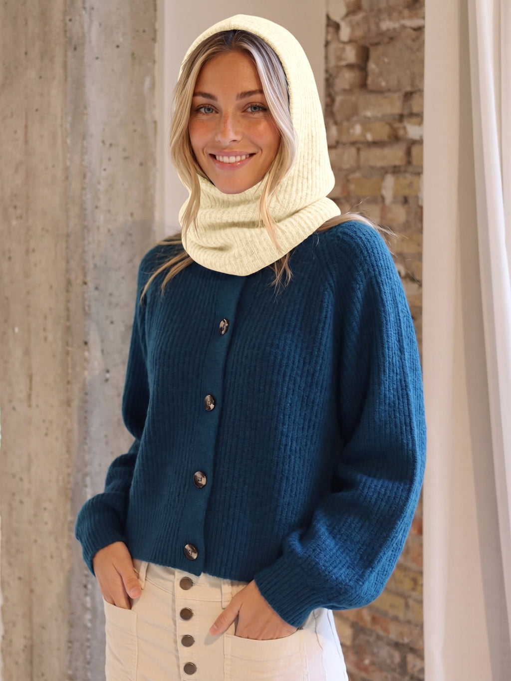 usvara Women 2-in-1 Knit Balaclava Scarf Hats