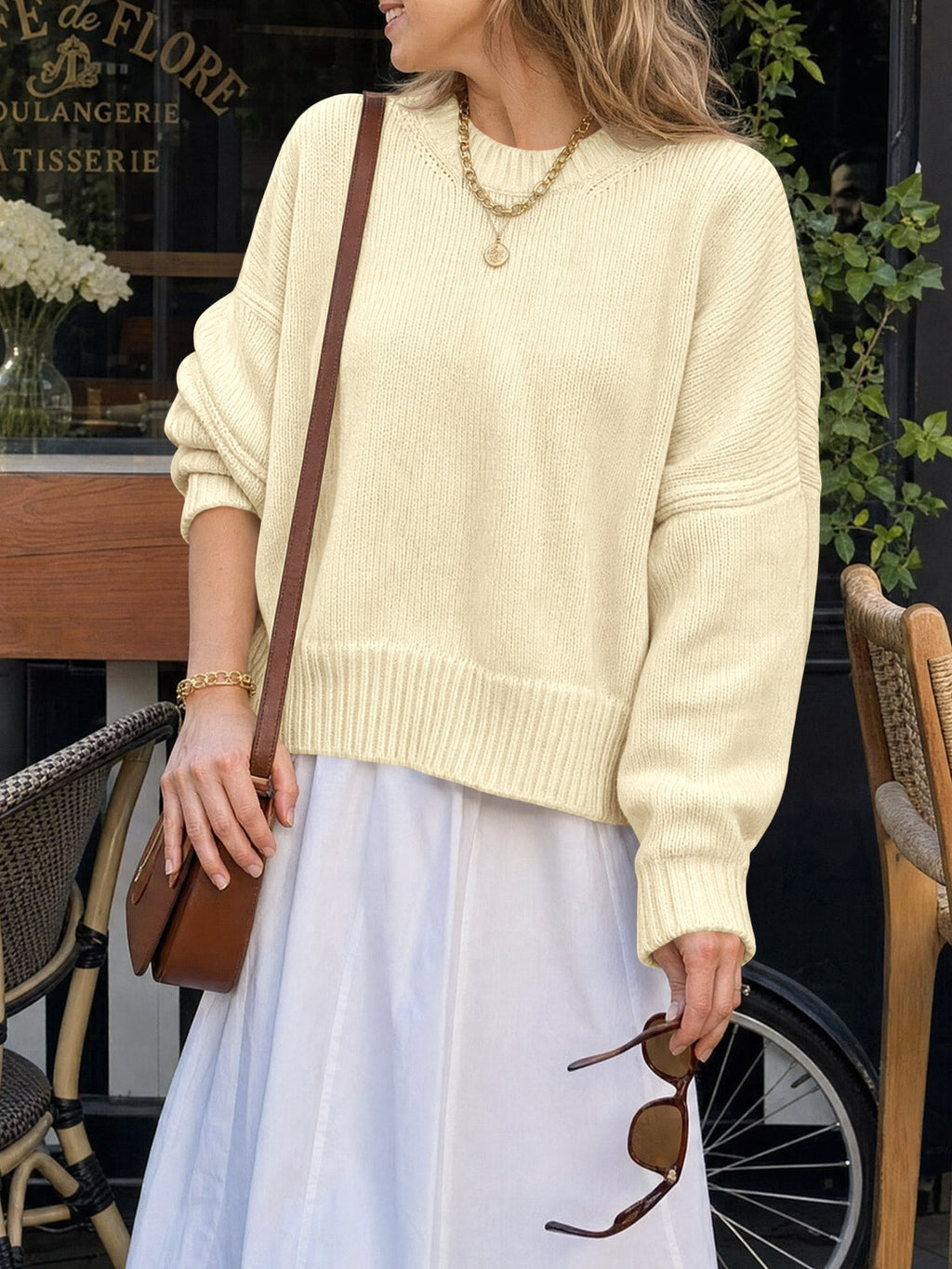 usvara Womens Oversized Chunky Knit Sweater