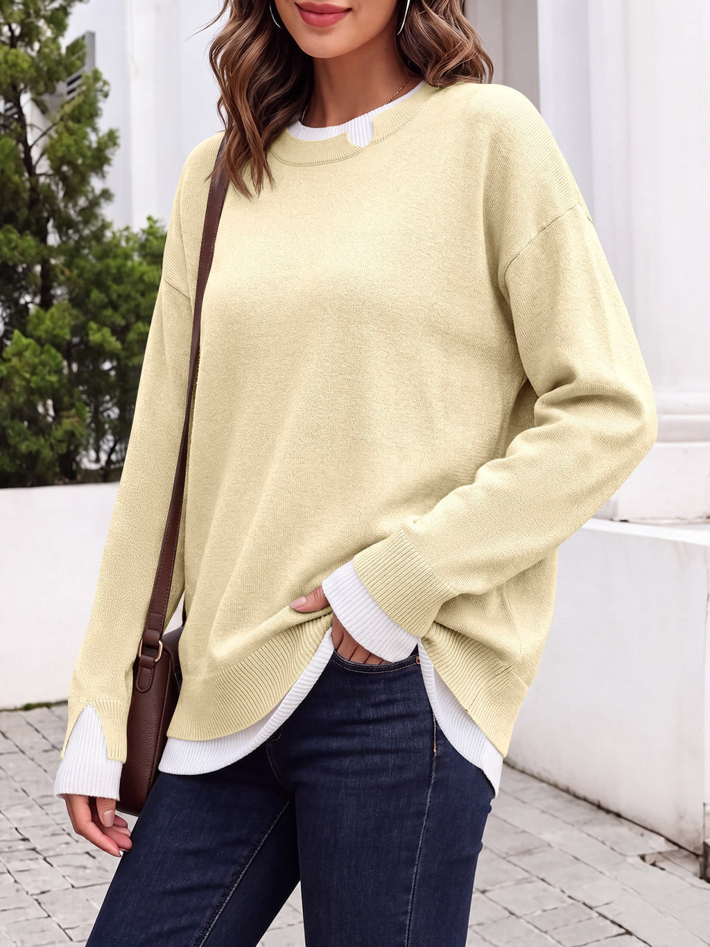 usvara Womens Fall Crewneck Pullover Sweater