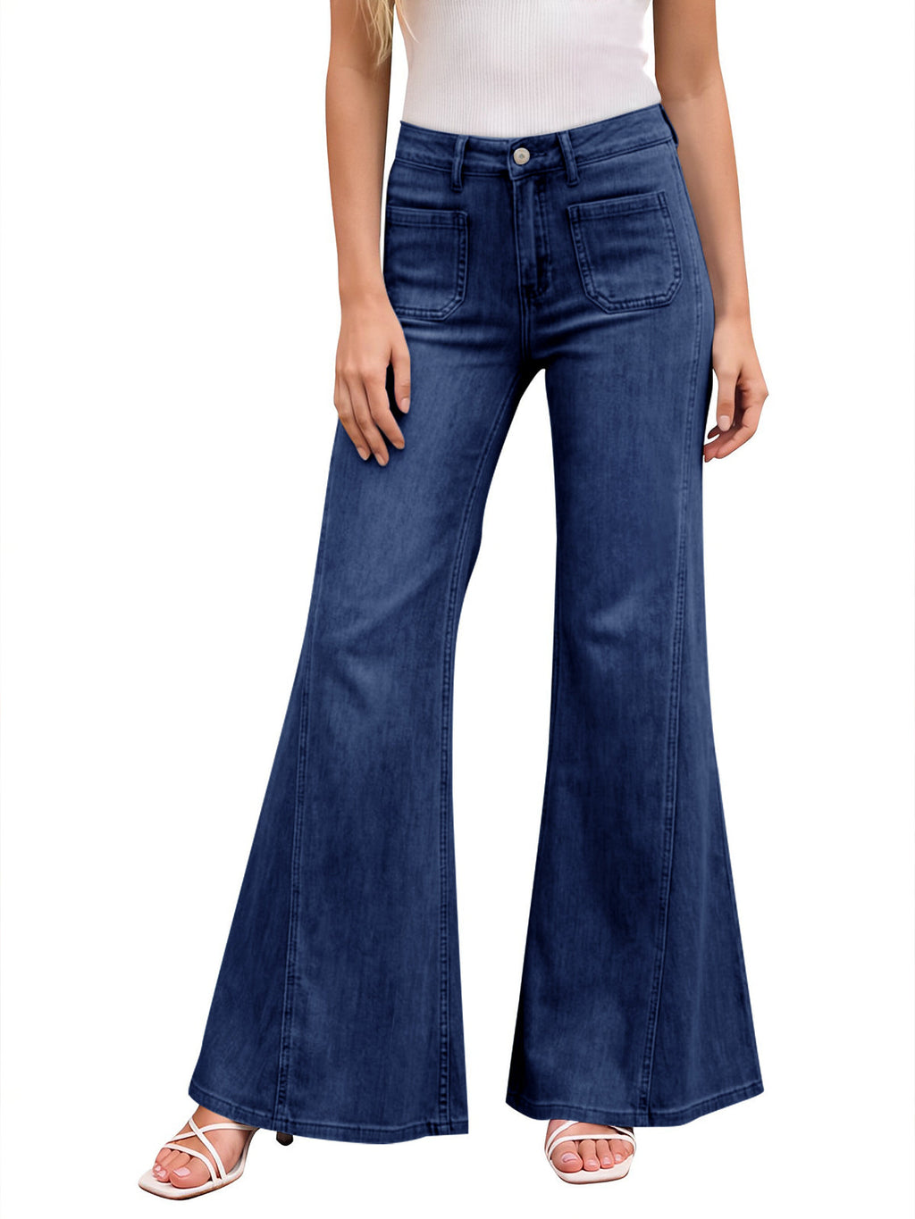 usvara Womens High Waisted Flare Jeans