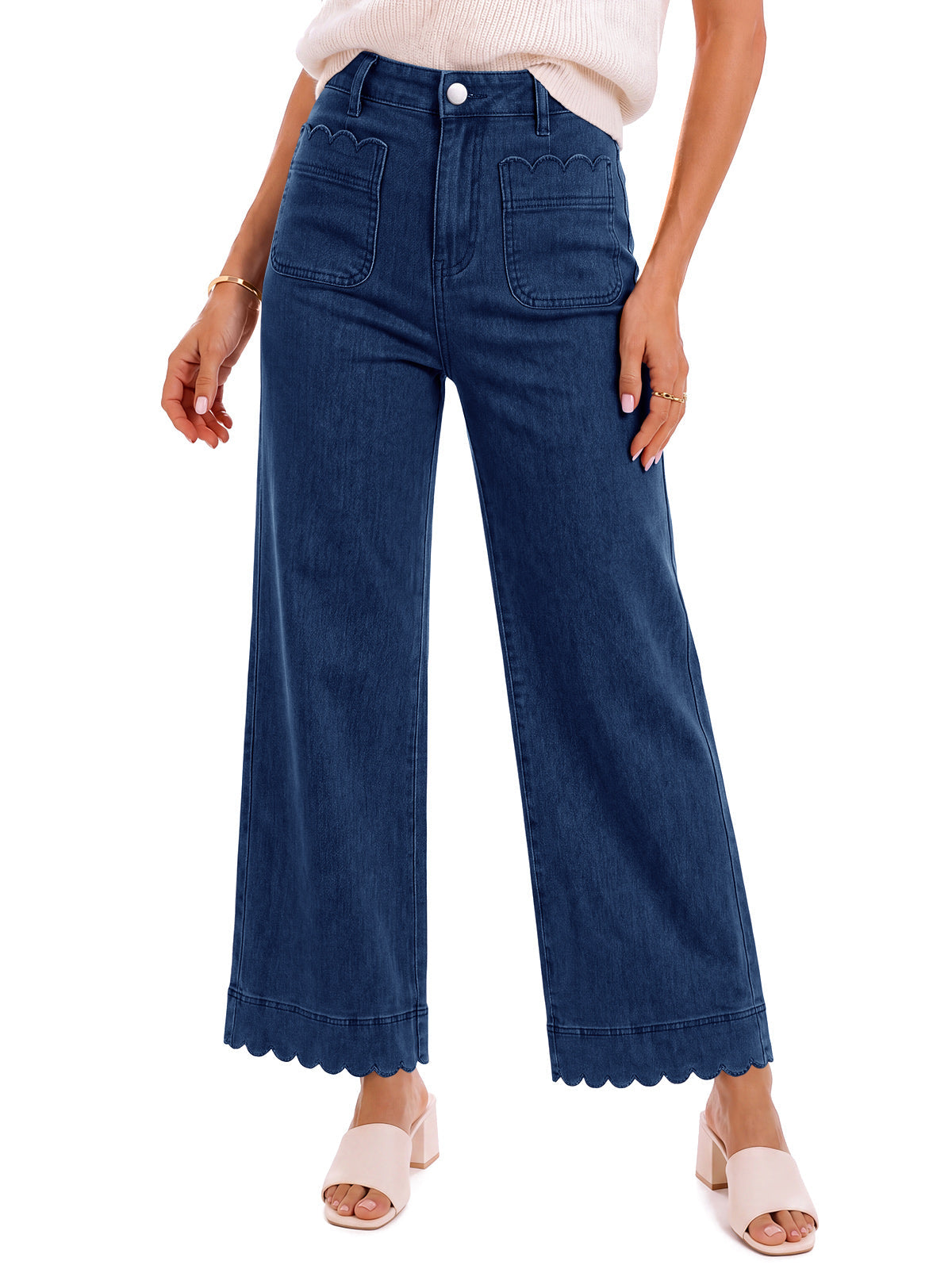 usvara Womens High Waisted Wide Leg Jeans
