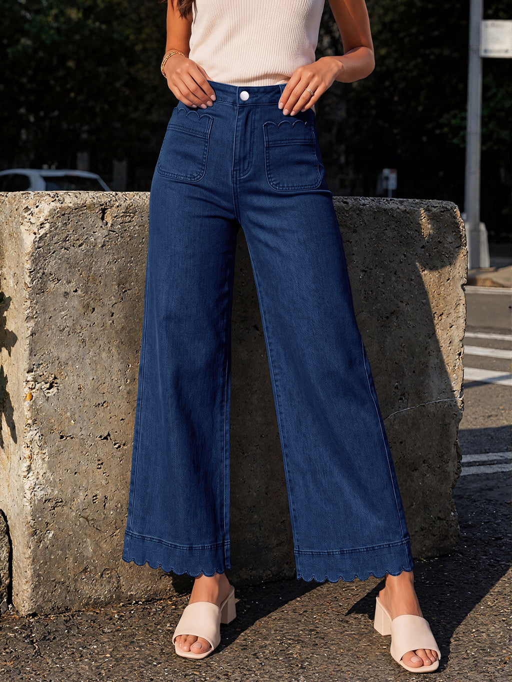 usvara Womens High Waisted Wide Leg Jeans