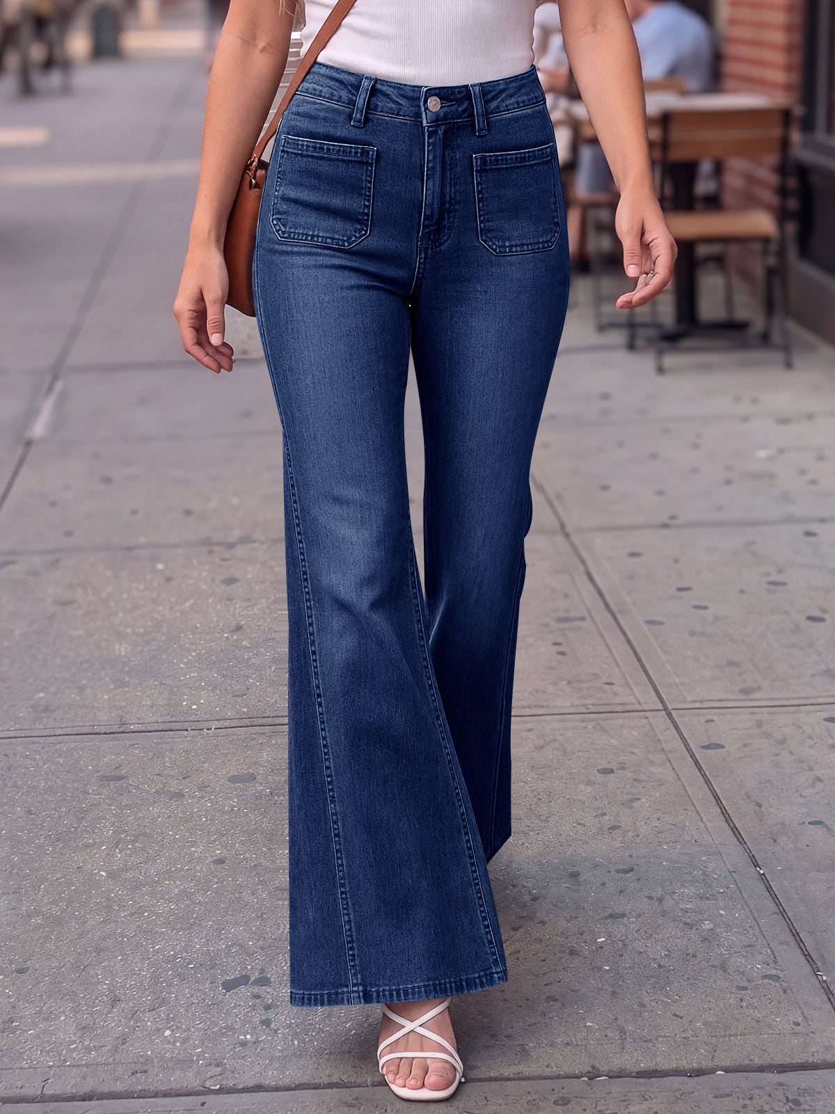 usvara Womens High Waisted Flare Jeans