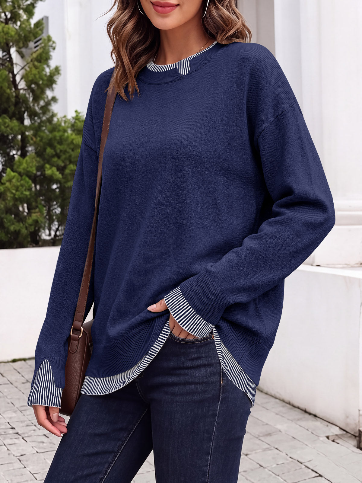 usvara Womens Crewneck Long Sleeve Sweater