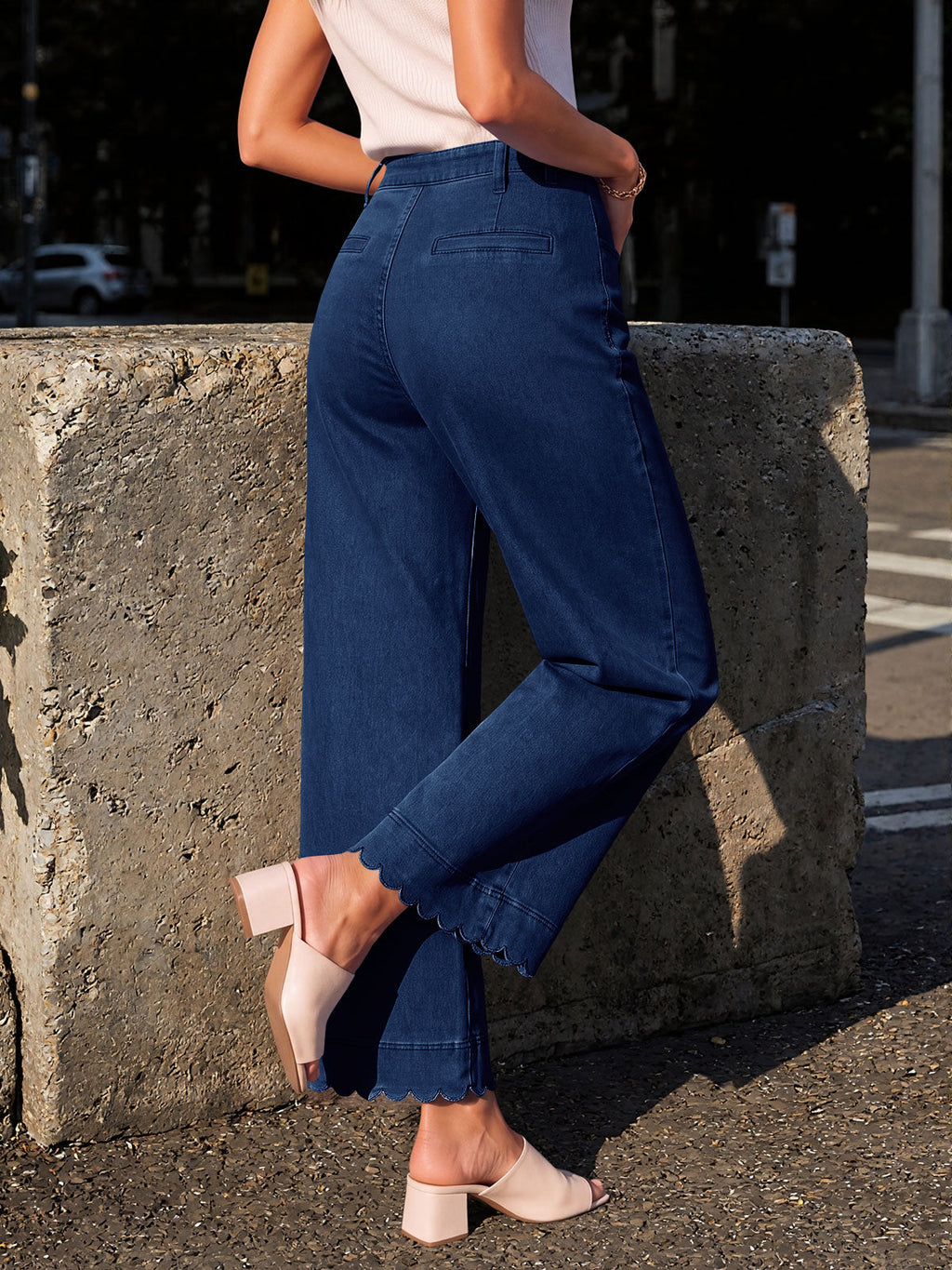 usvara Womens High Waisted Wide Leg Jeans