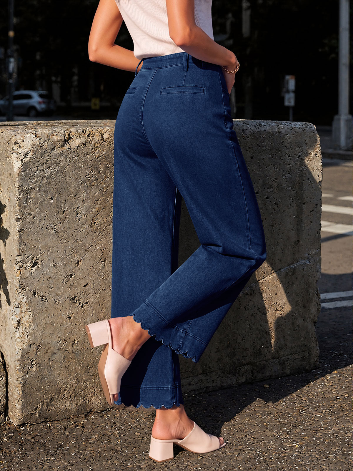 usvara Womens High Waisted Wide Leg Jeans
