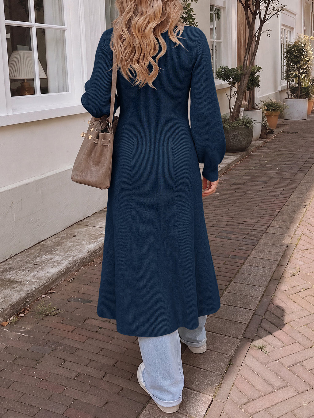 usvara Womens V Neck Sweater Dress