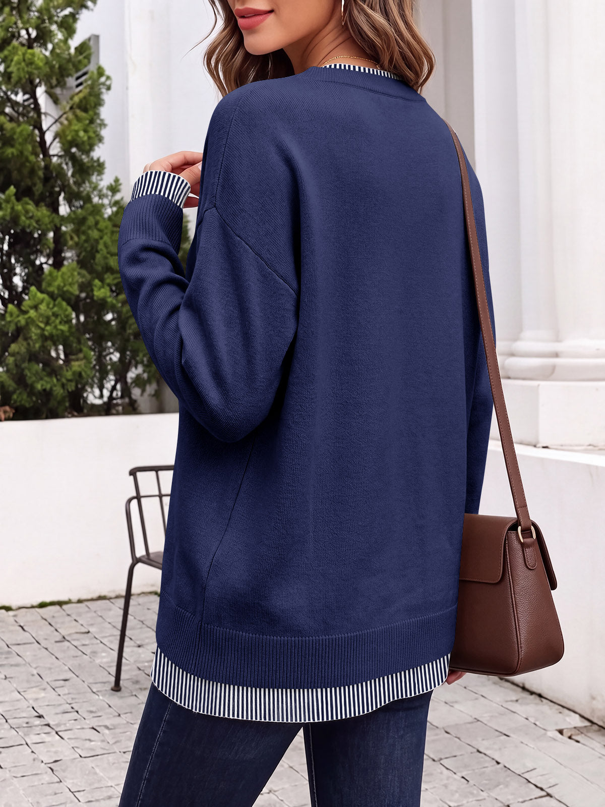 usvara Womens Crewneck Long Sleeve Sweater
