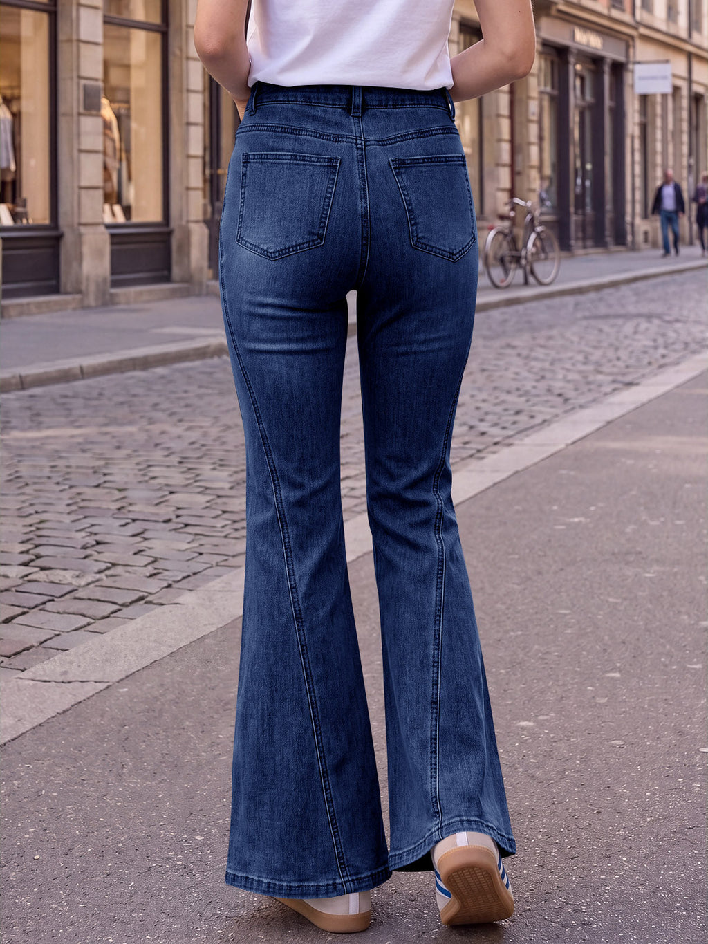usvara Womens High Waisted Flare Jeans