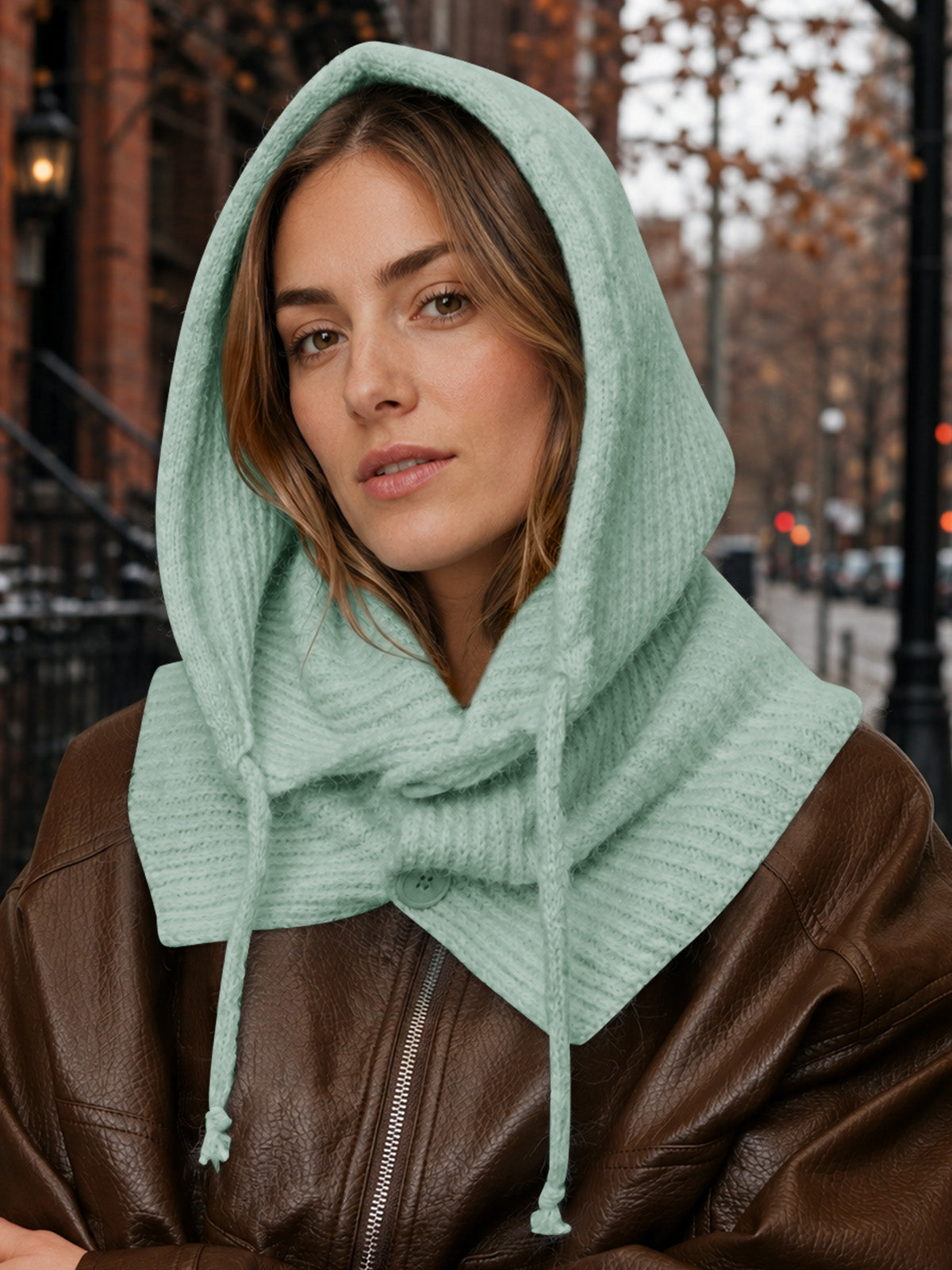 usvara Womens Balaclava Scarf Hats with Strings