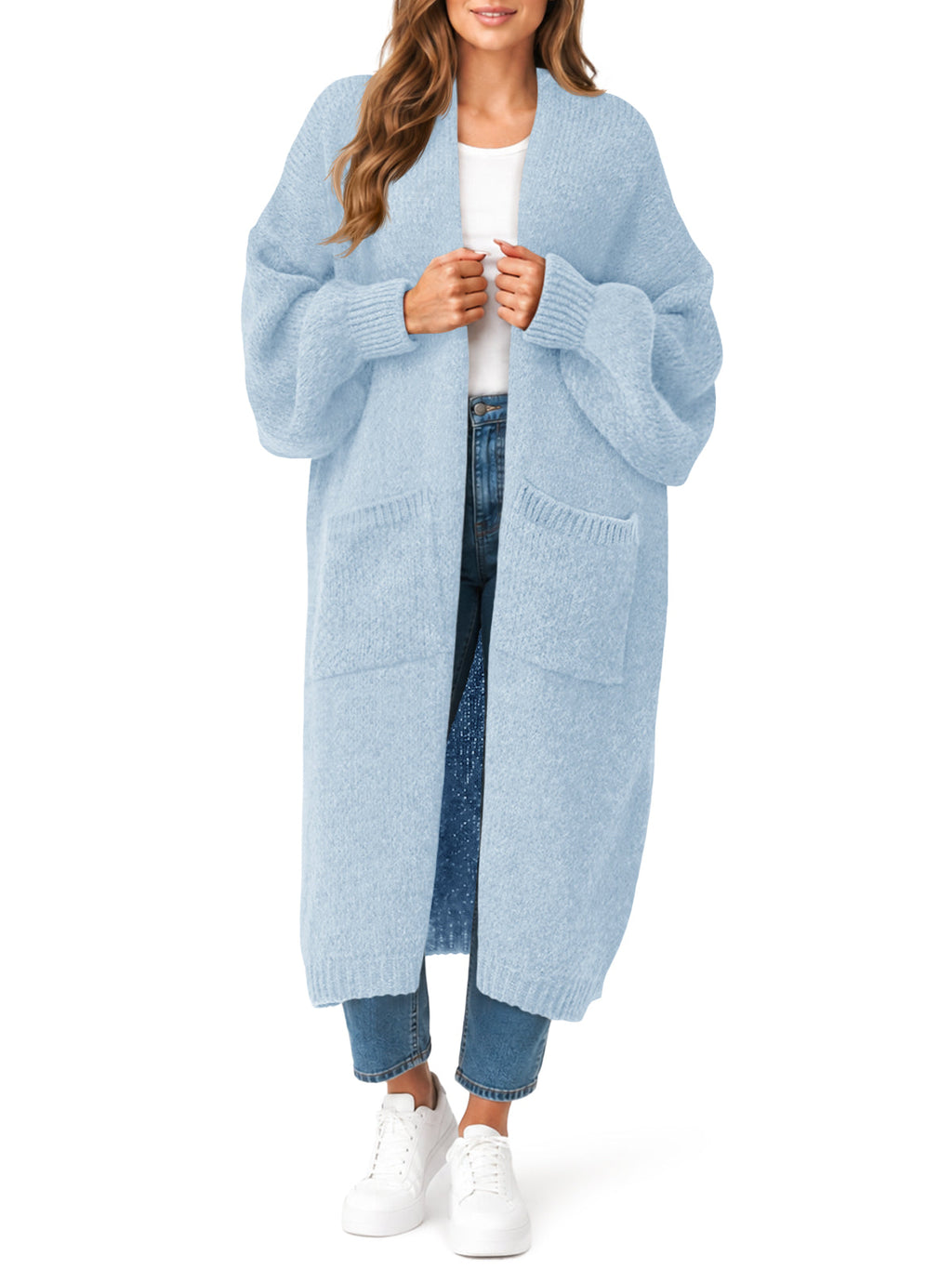usvara Womens Oversized Open Front Cardigan