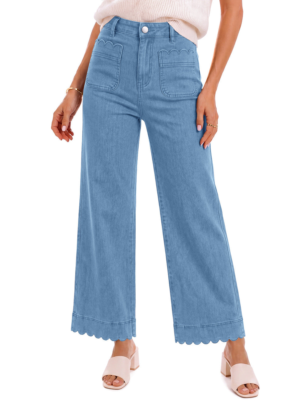usvara Womens High Waisted Wide Leg Jeans