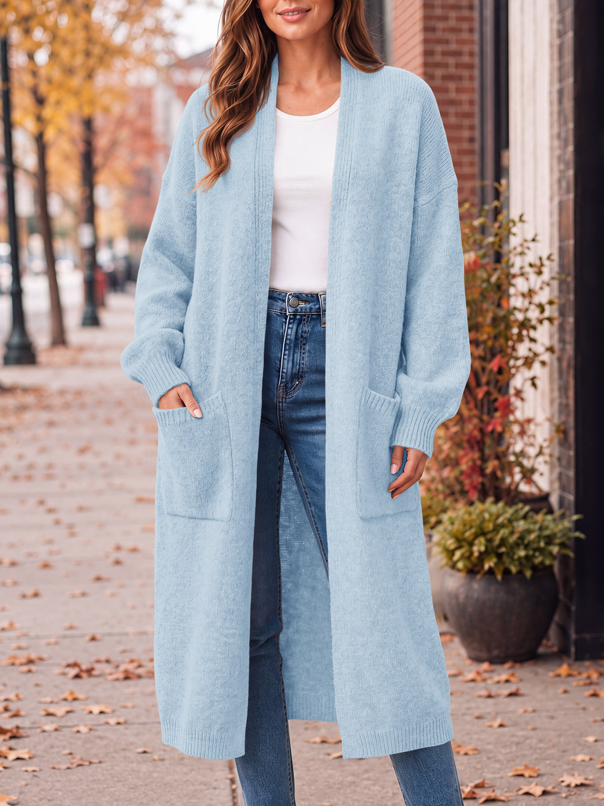 usvara Womens Oversized Open Front Cardigan