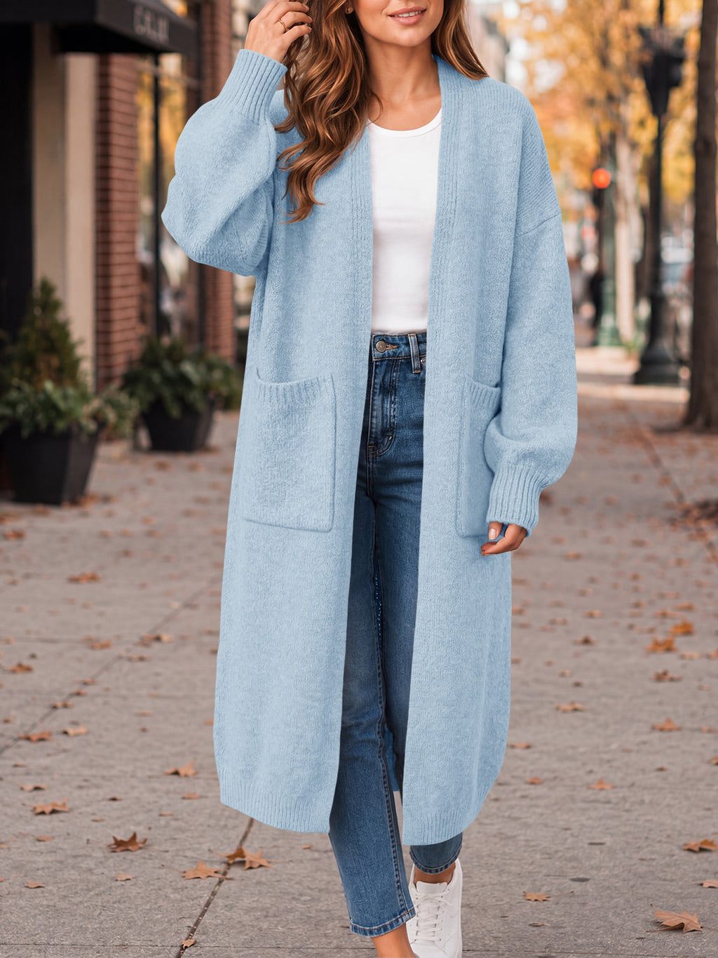usvara Womens Oversized Open Front Cardigan