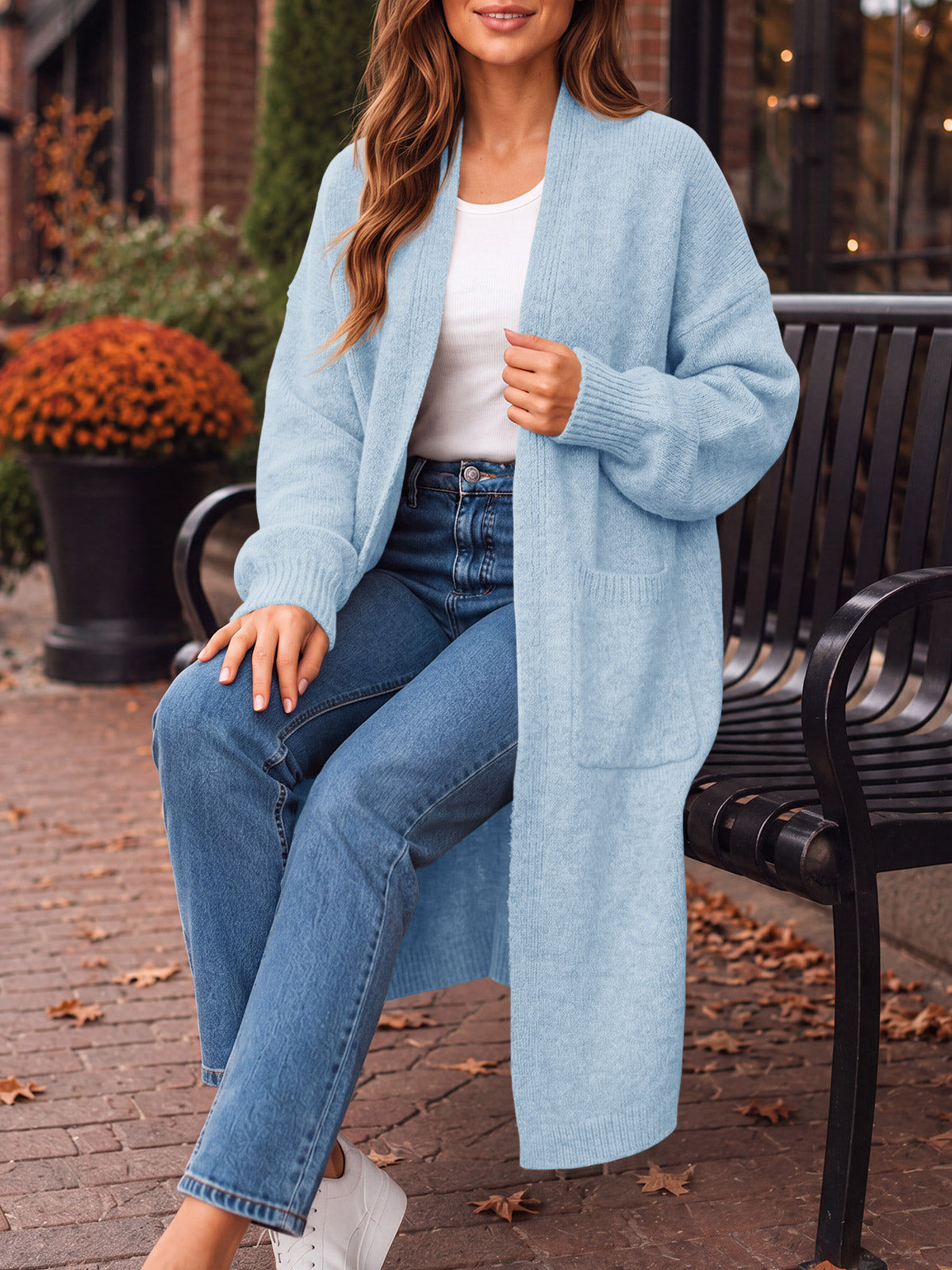 usvara Womens Oversized Open Front Cardigan