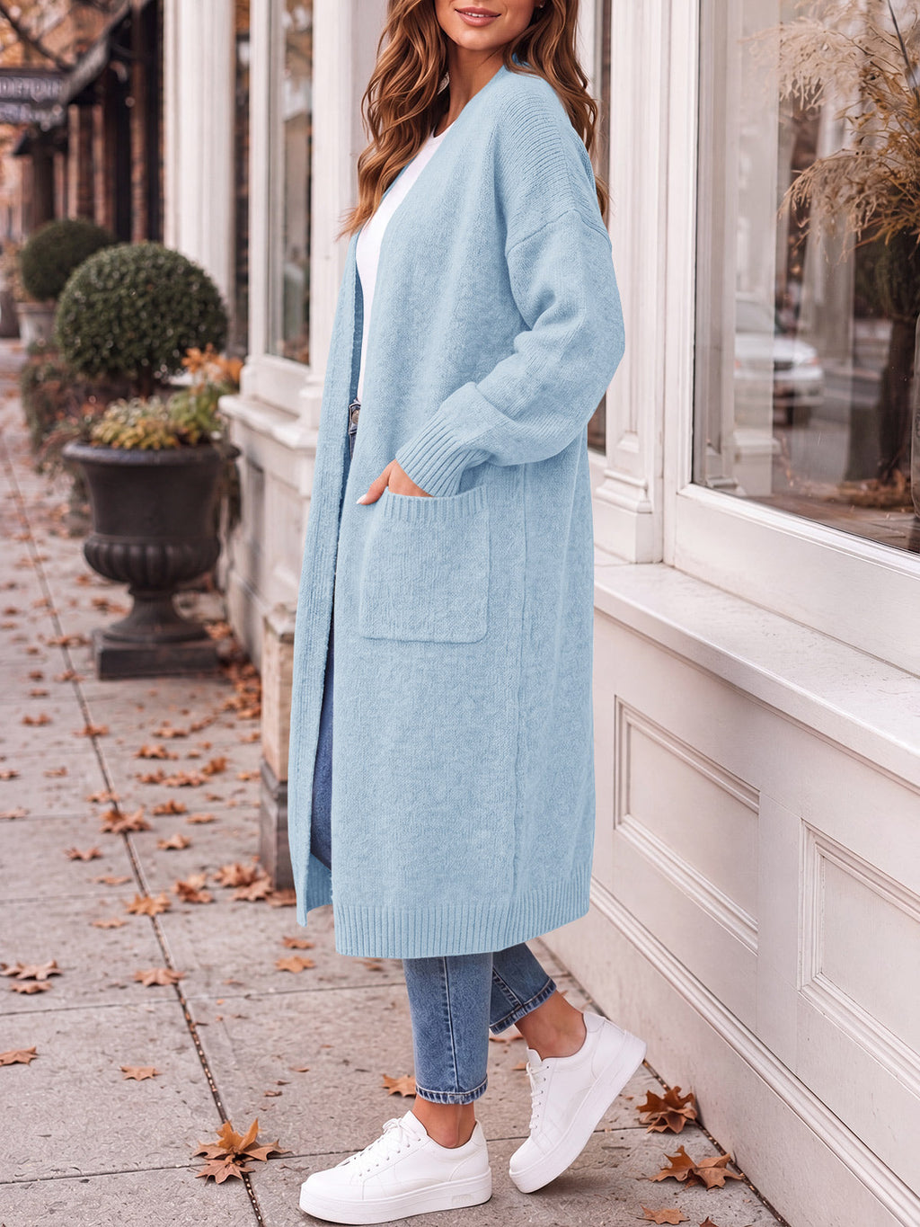 usvara Womens Oversized Open Front Cardigan