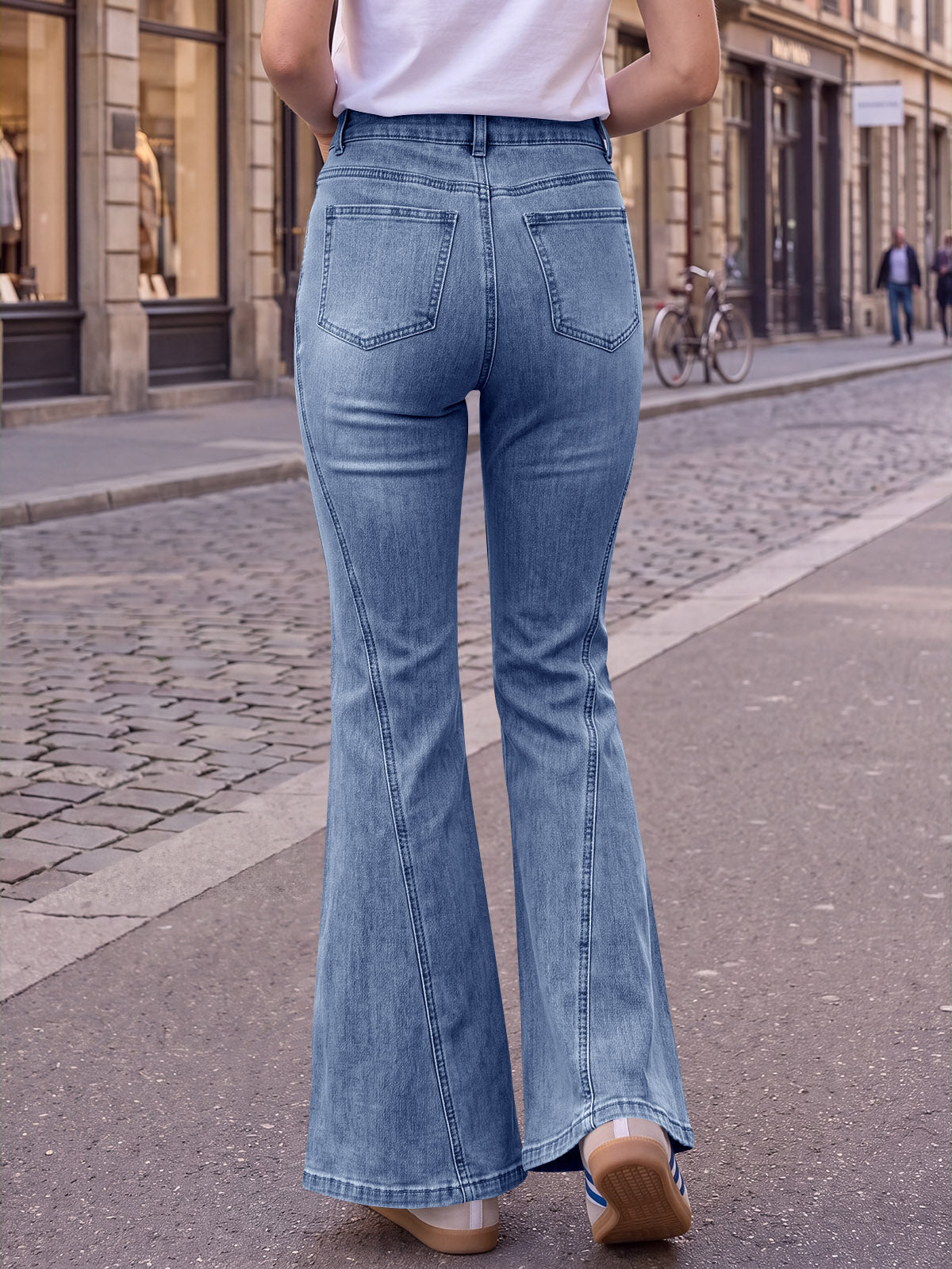 usvara Womens High Waisted Flare Jeans