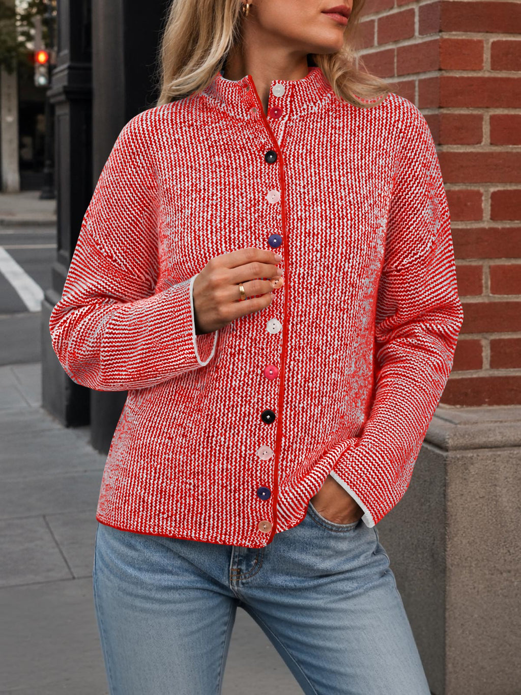 usvara Women Button Up Knit Sweater