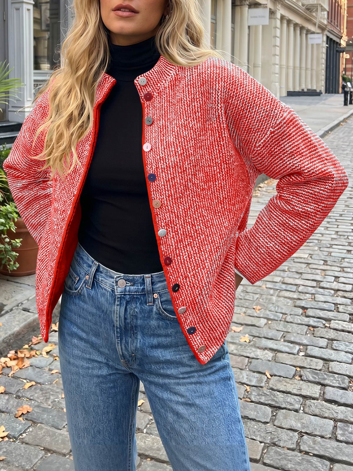 usvara Women Button Up Knit Sweater