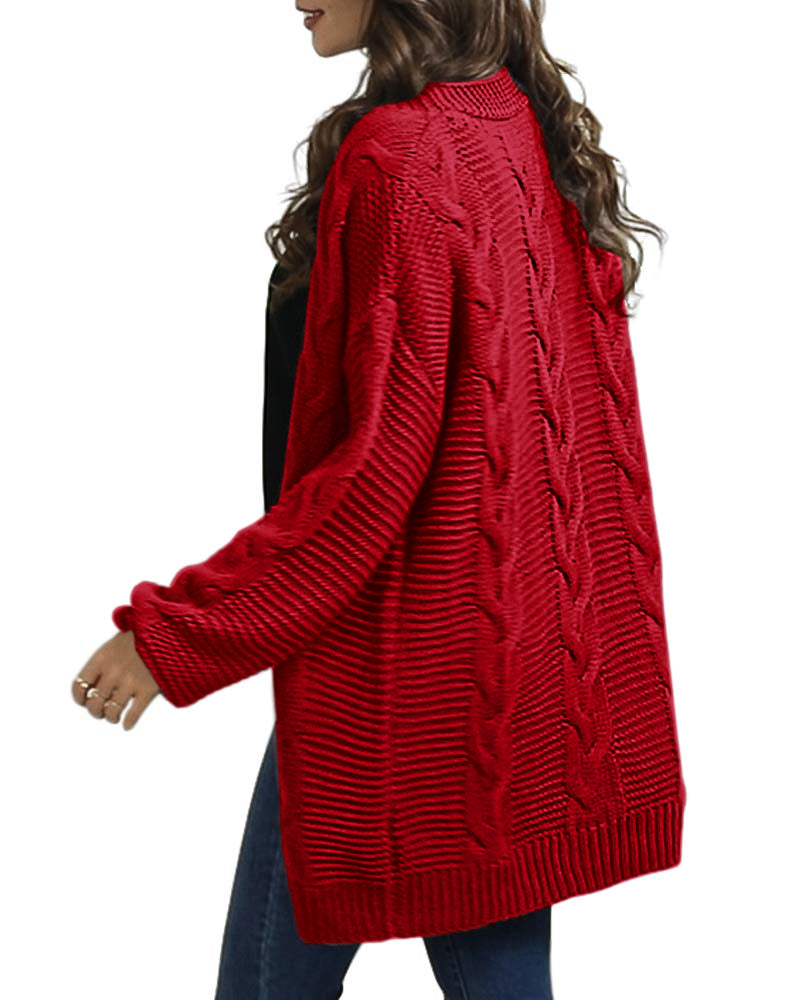 usvara Women Oversized Chunky Cable Knit Cardigan