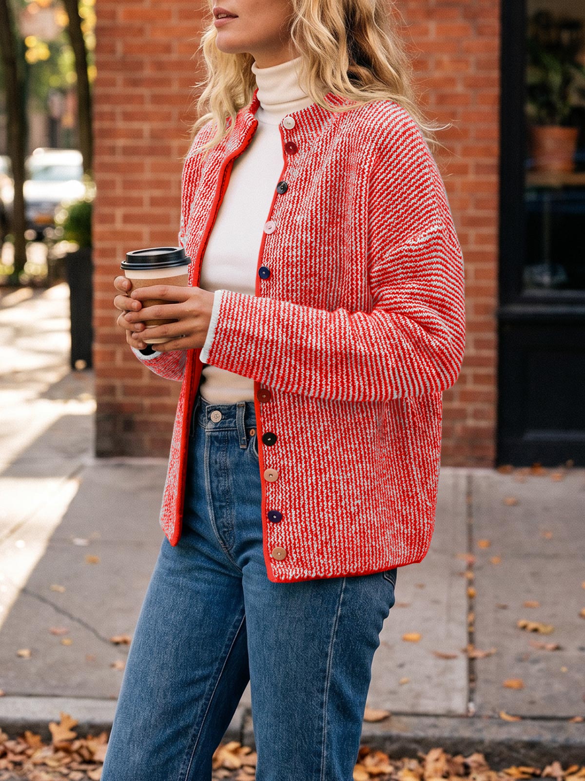 usvara Women Button Up Knit Sweater