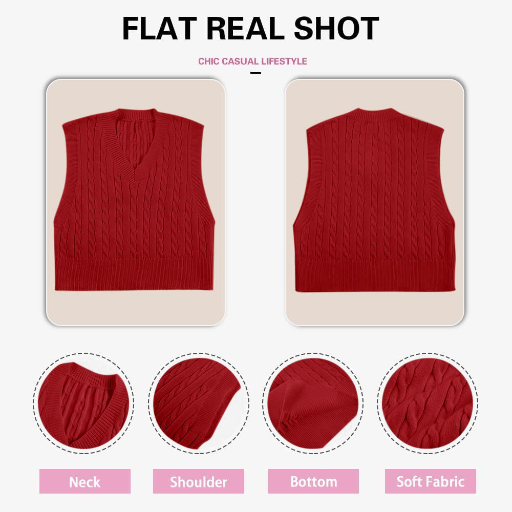 usvara Womens Cable Knit Sweater Vest