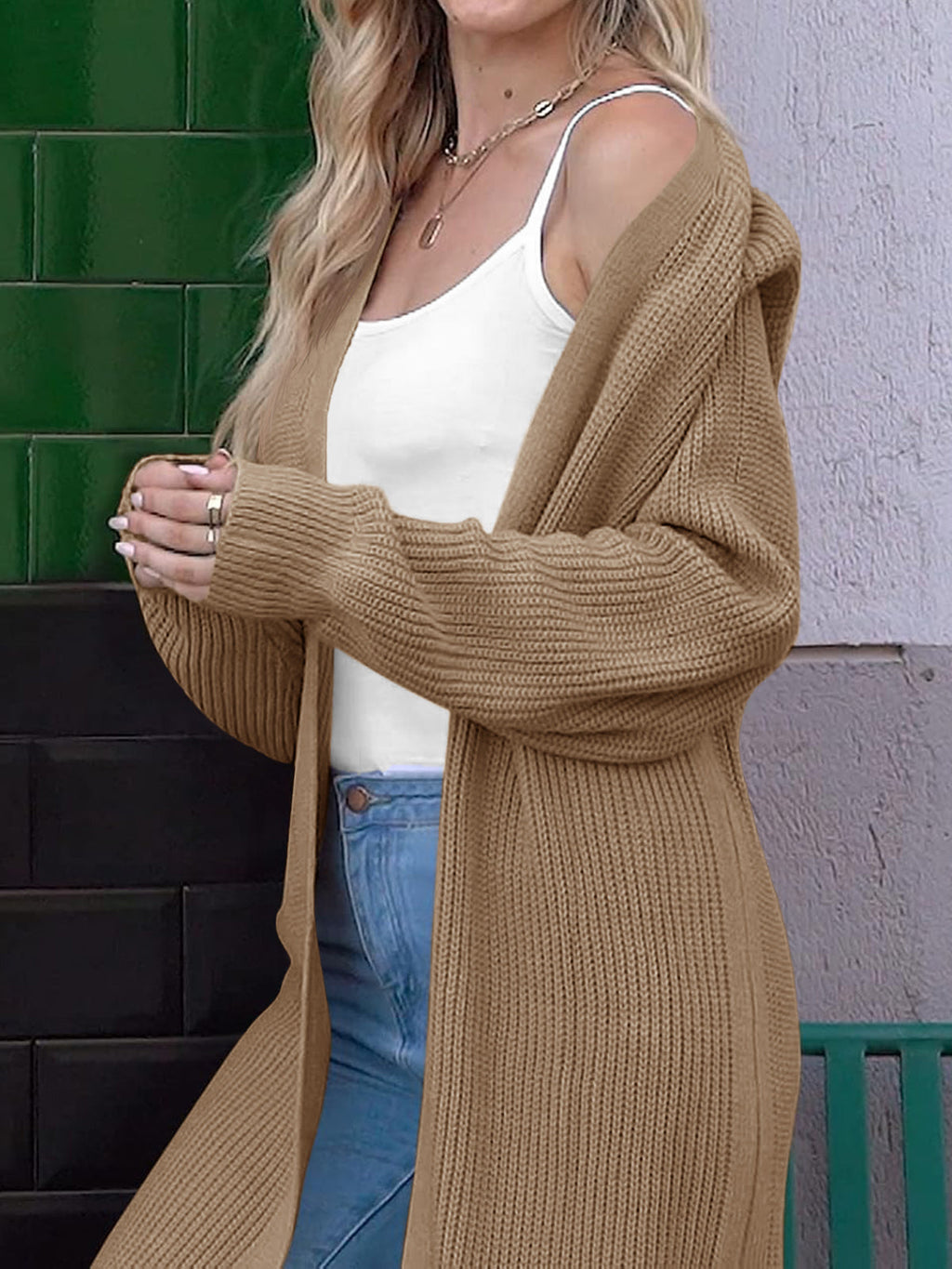usvara Women Open Front Knit Cardigan