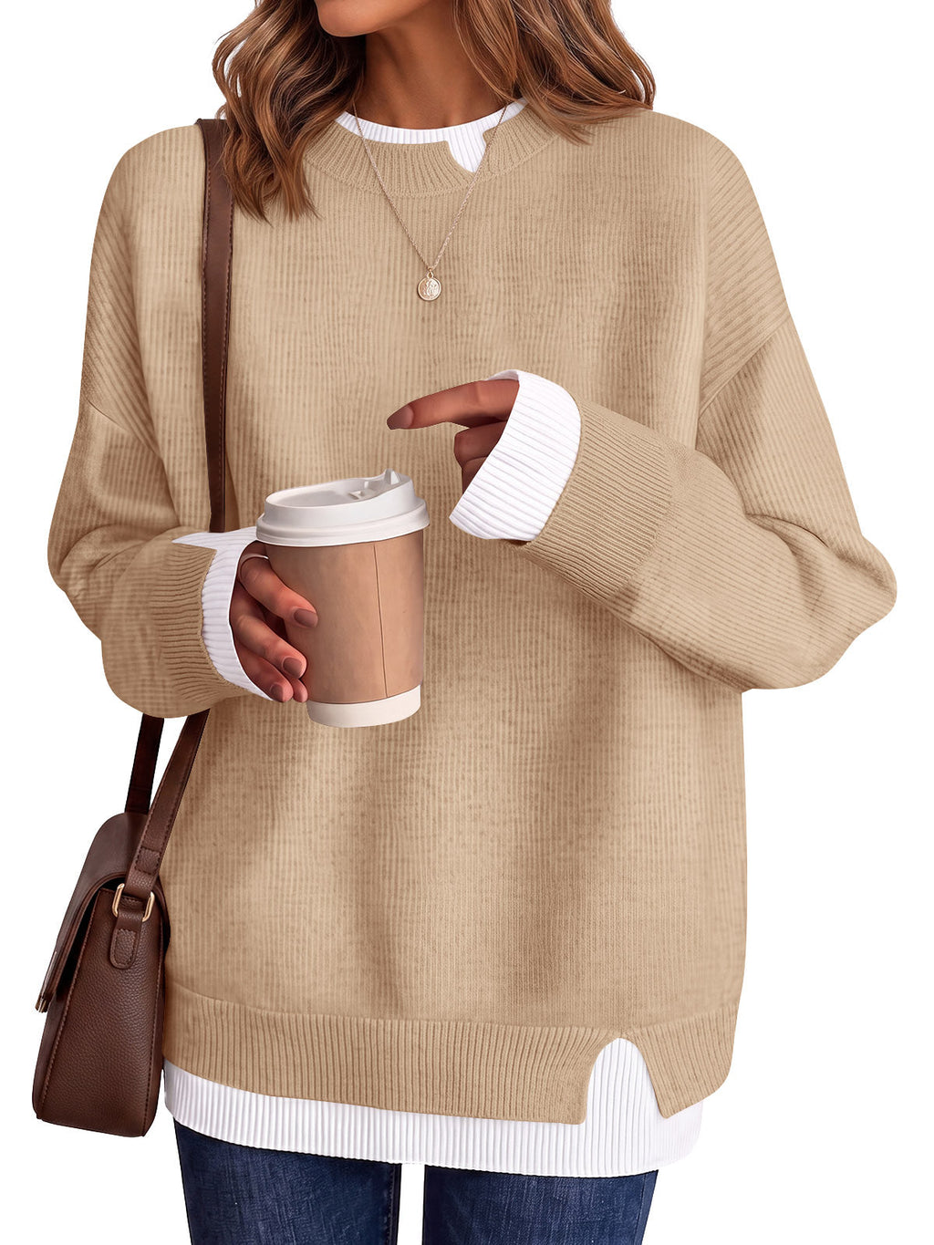 usvara Womens Fall Crewneck Pullover Sweater
