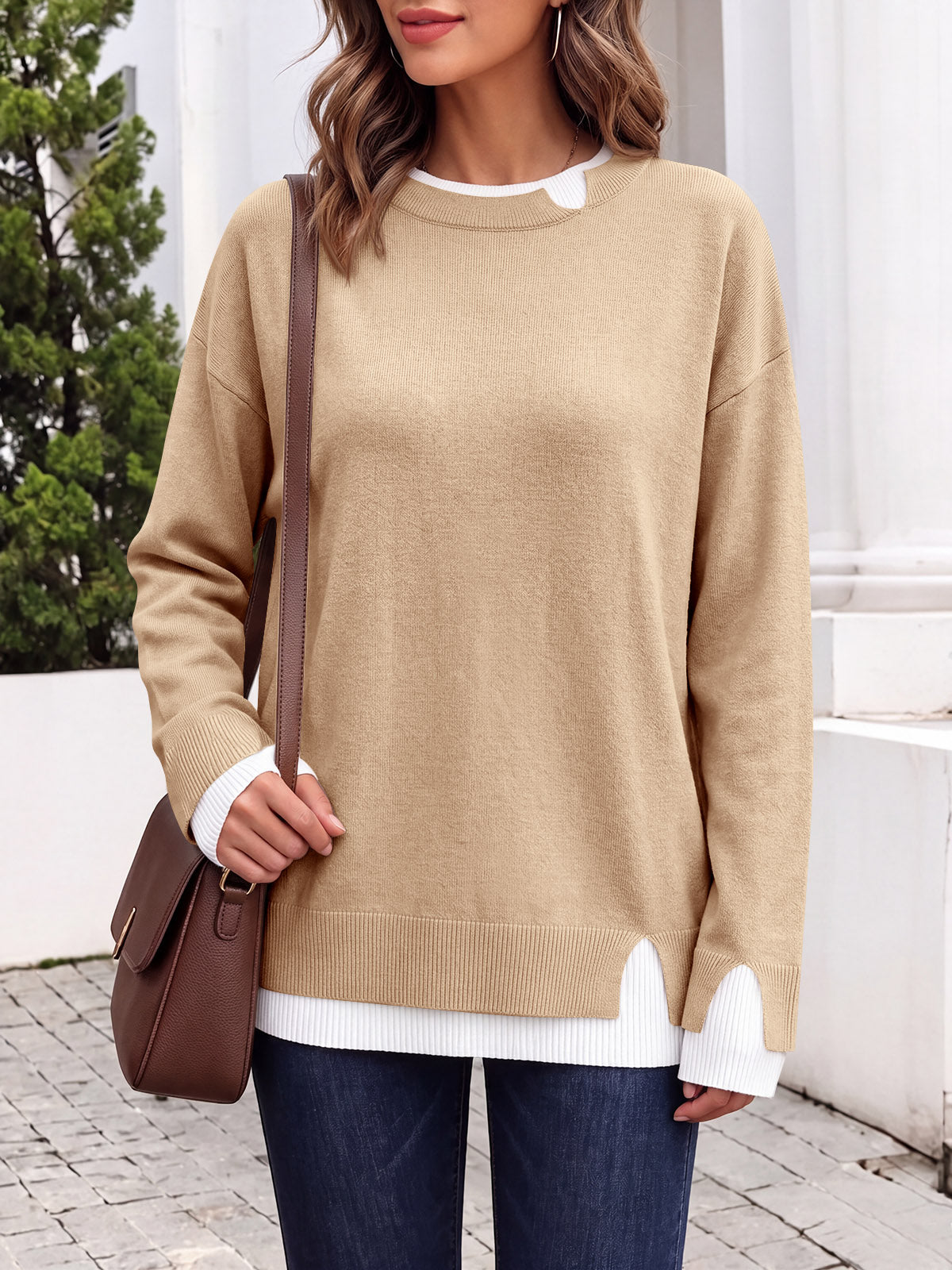 usvara Womens Fall Crewneck Pullover Sweater