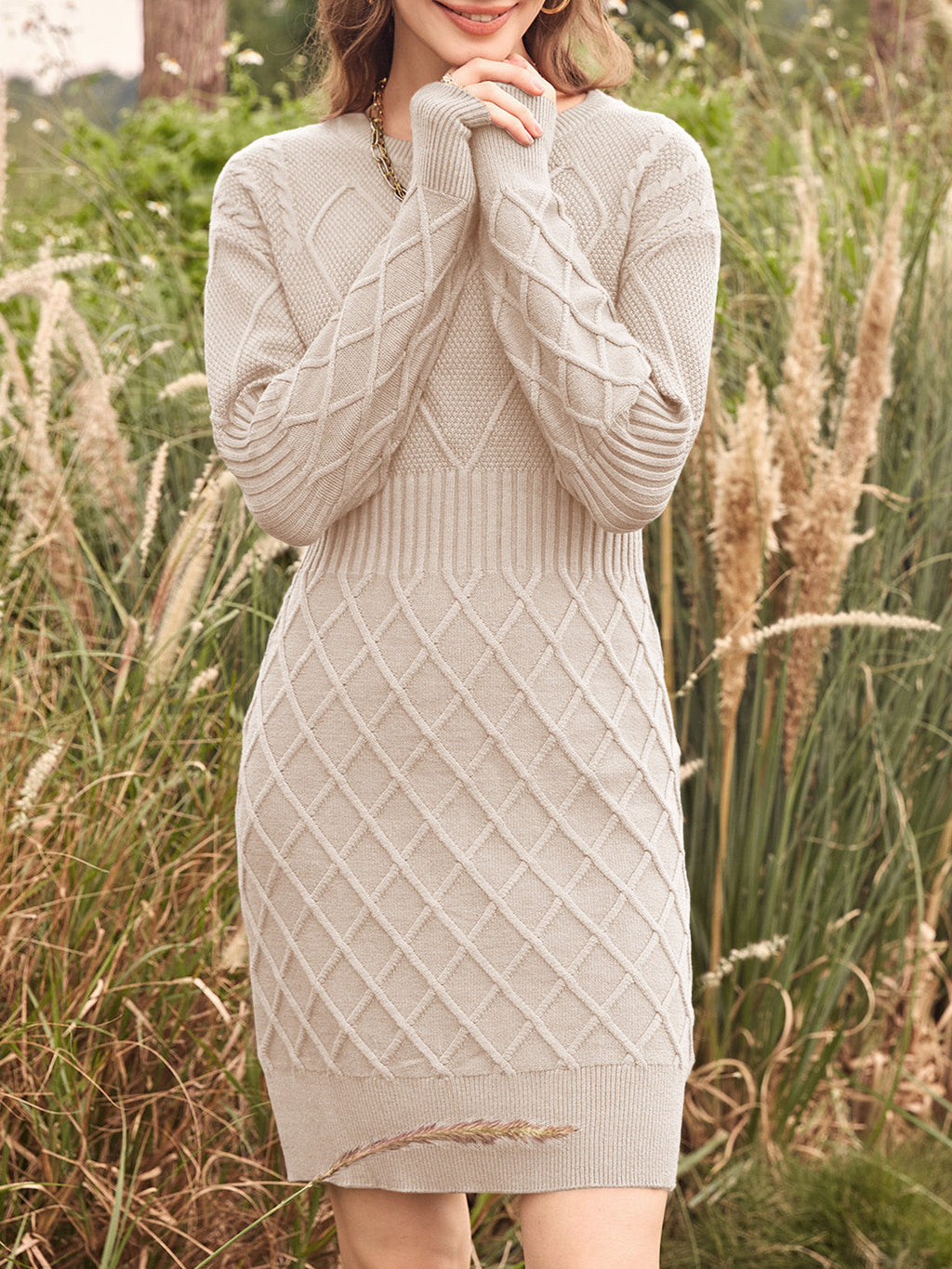 usvara Womens Bodycon Mini Sweater Dress